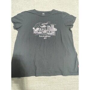Levi's Women's Black Short Sleeve Cotton T-shirt Size Large Los Angeles